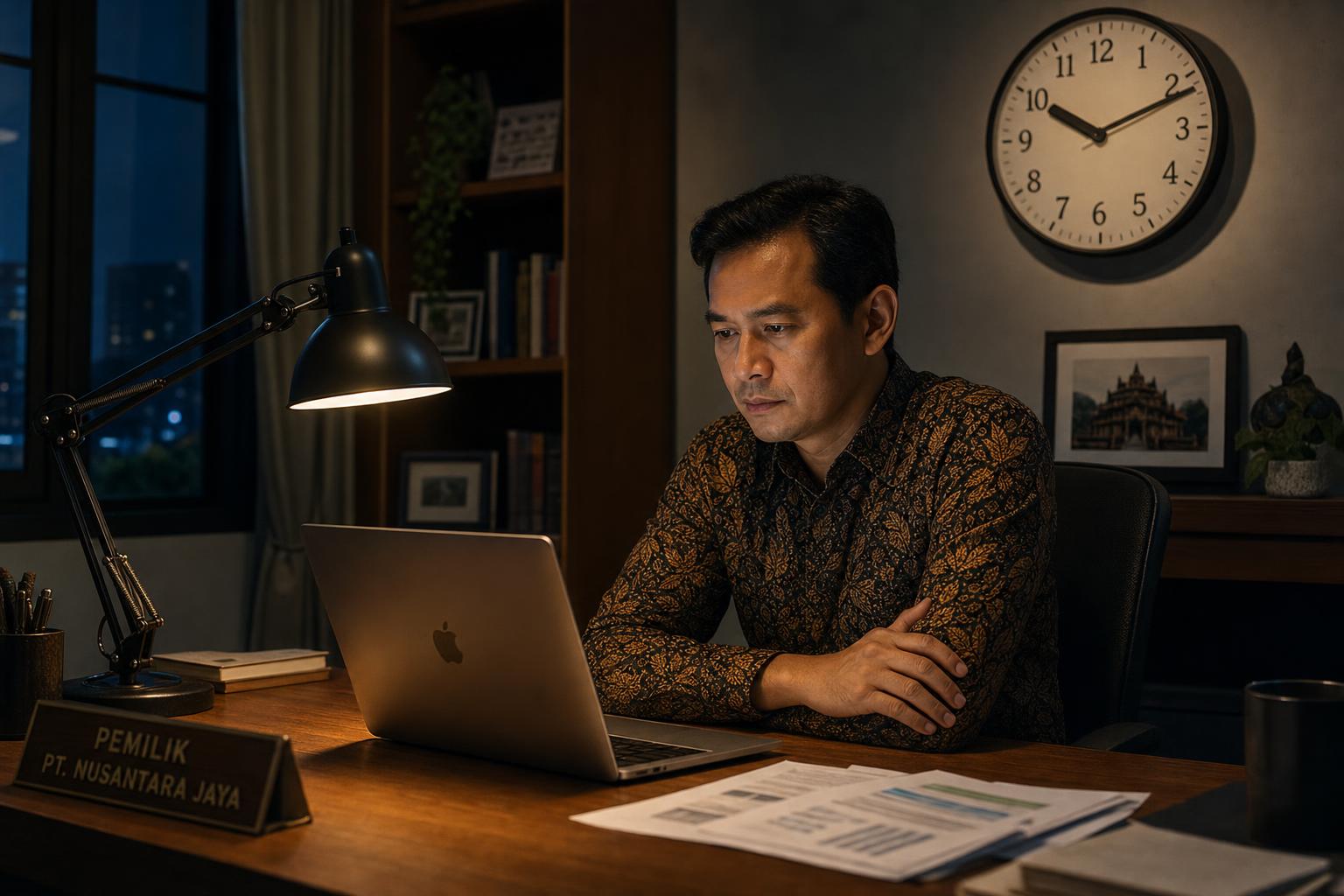 Example Solution — data simulasi: Owner Control Center menampilkan yang perlu diperhatikan, bukan semua angka.
